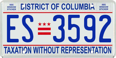 DC license plate ES3592