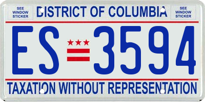 DC license plate ES3594