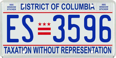 DC license plate ES3596