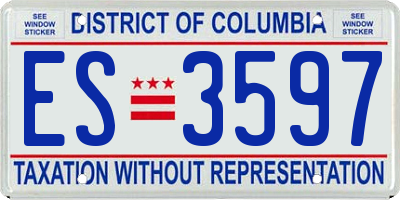 DC license plate ES3597