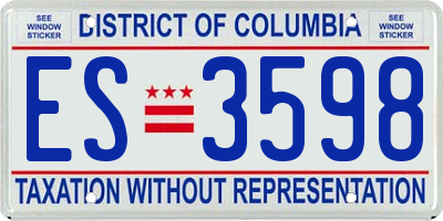 DC license plate ES3598