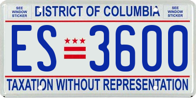 DC license plate ES3600