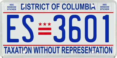 DC license plate ES3601