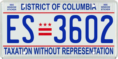 DC license plate ES3602