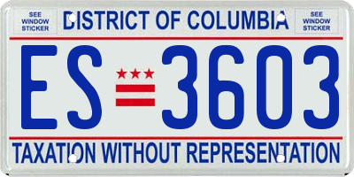 DC license plate ES3603