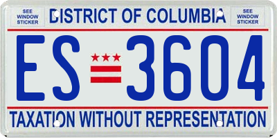DC license plate ES3604