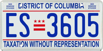 DC license plate ES3605