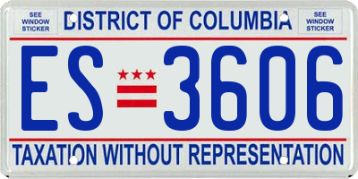 DC license plate ES3606