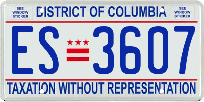 DC license plate ES3607
