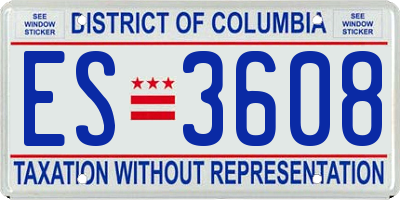 DC license plate ES3608