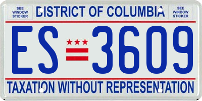 DC license plate ES3609