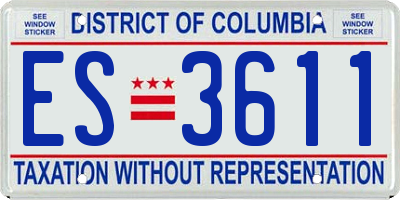 DC license plate ES3611