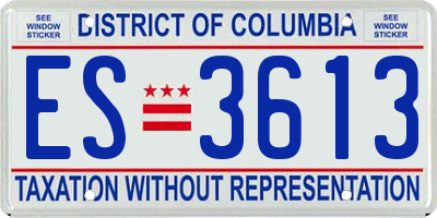 DC license plate ES3613