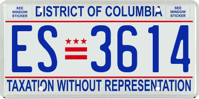 DC license plate ES3614