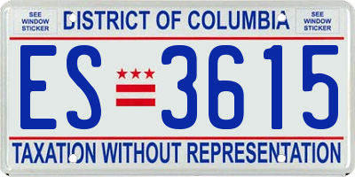 DC license plate ES3615