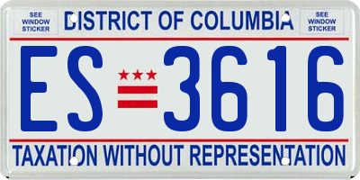 DC license plate ES3616