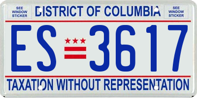 DC license plate ES3617