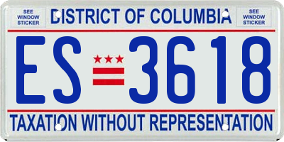 DC license plate ES3618