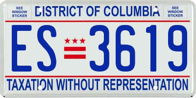 DC license plate ES3619