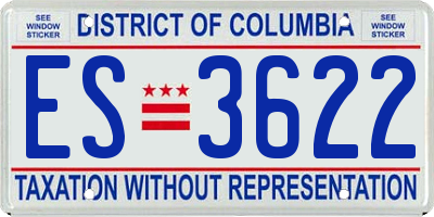 DC license plate ES3622