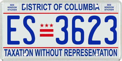 DC license plate ES3623