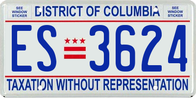 DC license plate ES3624