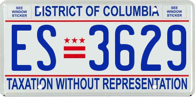 DC license plate ES3629