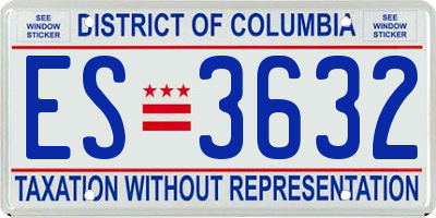 DC license plate ES3632