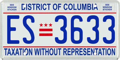 DC license plate ES3633
