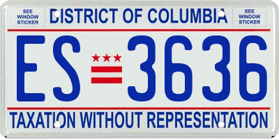 DC license plate ES3636