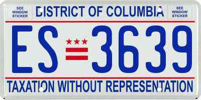 DC license plate ES3639