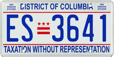 DC license plate ES3641