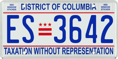 DC license plate ES3642