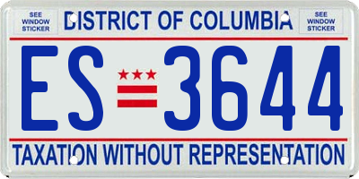 DC license plate ES3644