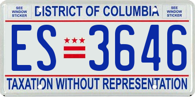 DC license plate ES3646