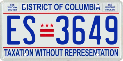 DC license plate ES3649