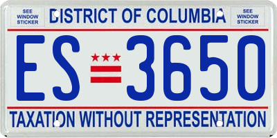 DC license plate ES3650