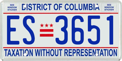 DC license plate ES3651