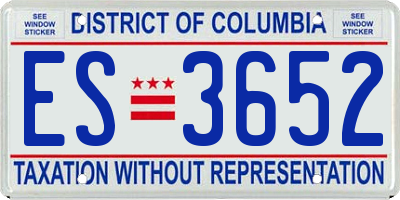 DC license plate ES3652