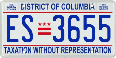 DC license plate ES3655