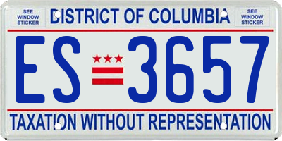 DC license plate ES3657