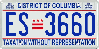 DC license plate ES3660