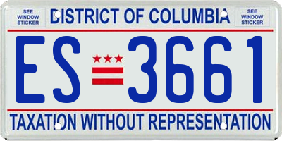 DC license plate ES3661