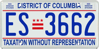 DC license plate ES3662