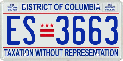 DC license plate ES3663