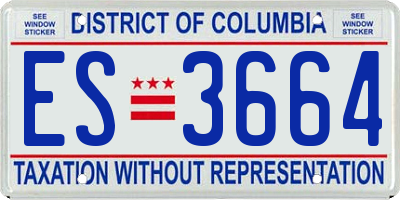 DC license plate ES3664