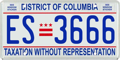 DC license plate ES3666