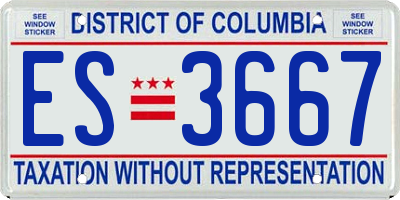 DC license plate ES3667