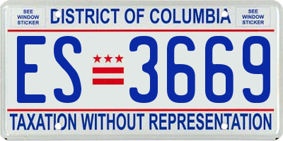 DC license plate ES3669