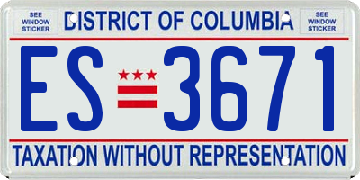 DC license plate ES3671